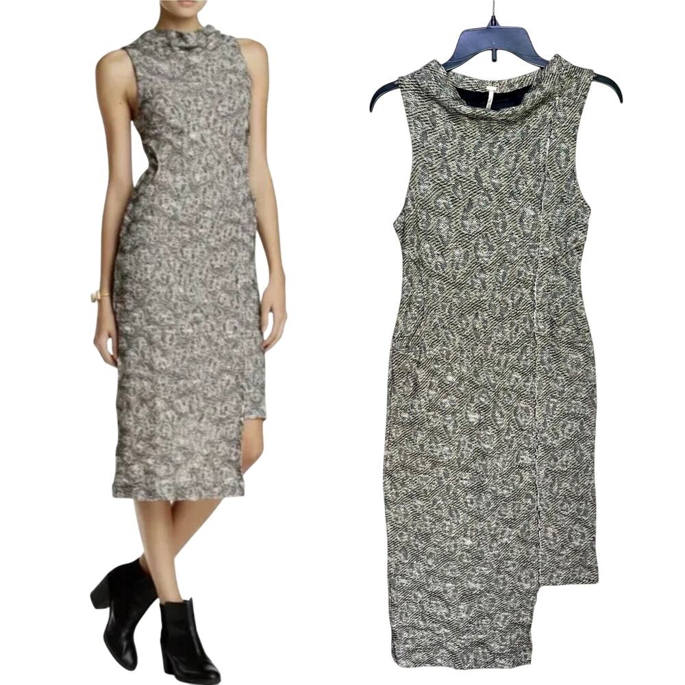 Free People Midi Dress Sheath Cora Jacquard